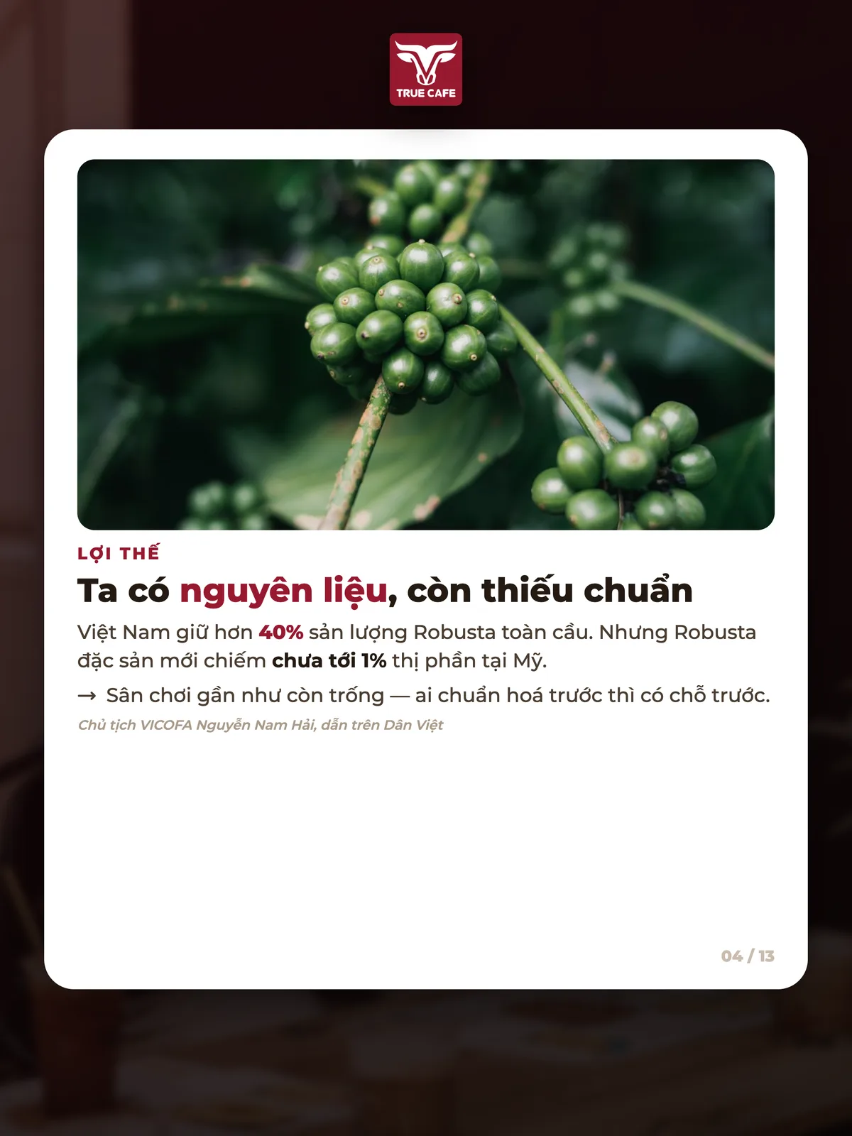 Lợi thế — Ta có nguyên liệu , còn thiếu chuẩn