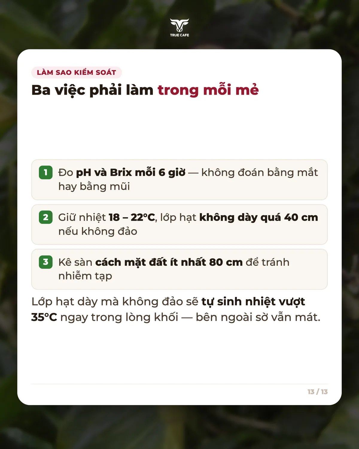 Làm sao kiểm soát — Ba việc phải làm trong mỗi mẻ