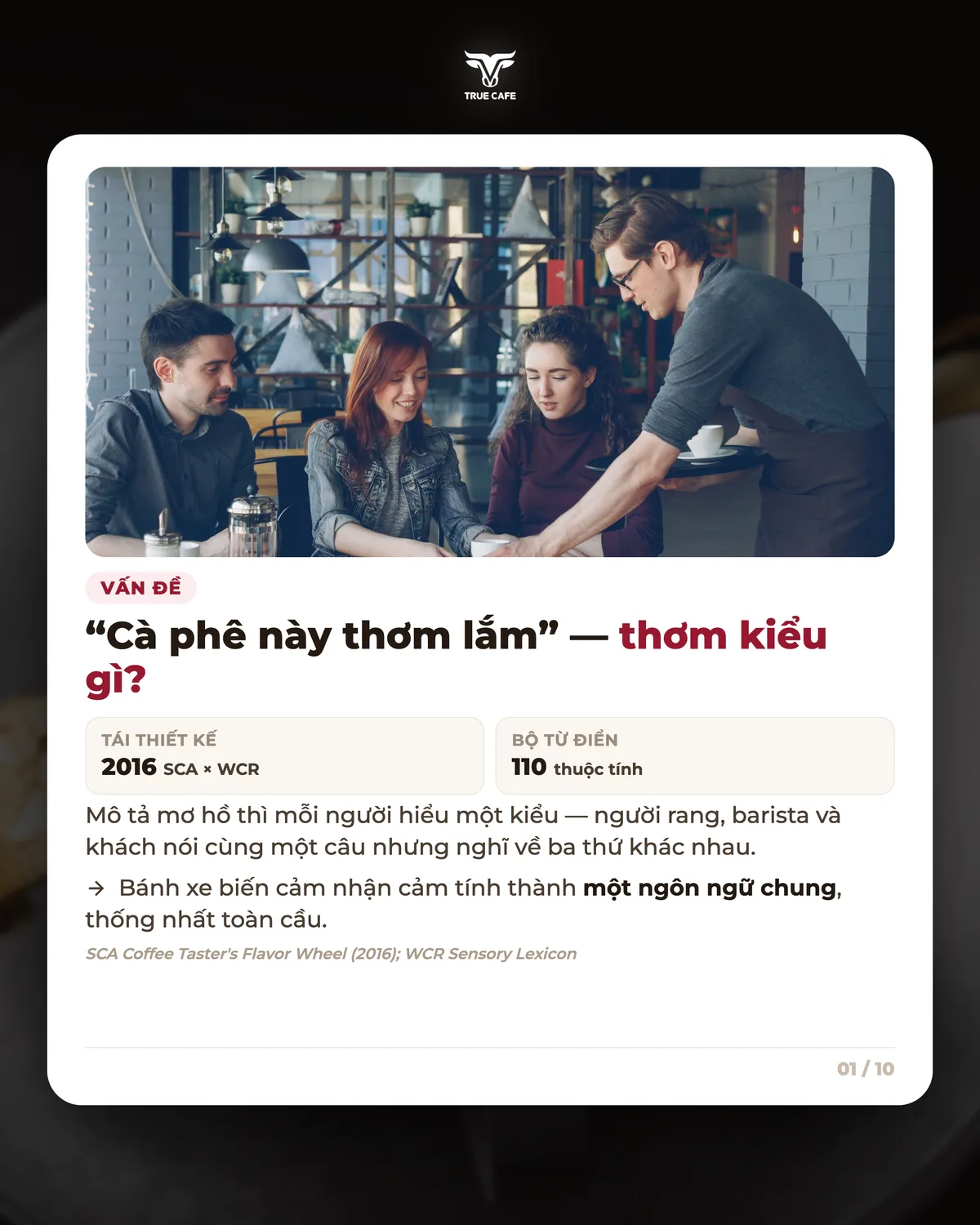 Vấn đề — “Cà phê này thơm lắm” — thơm kiểu gì?