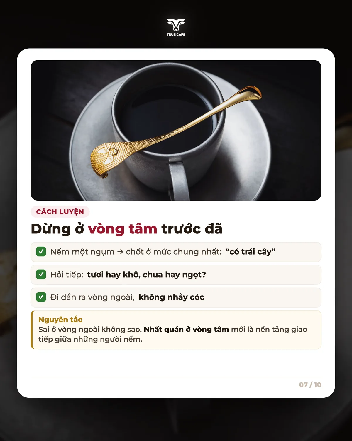 Cách luyện — Dừng ở vòng tâm trước đã
