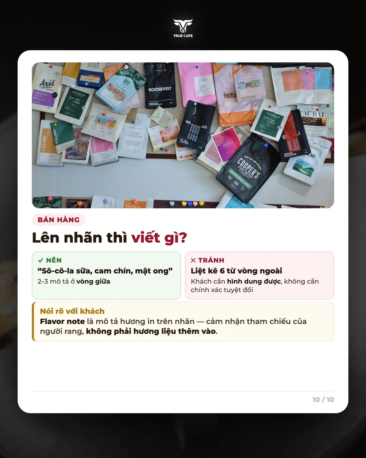 Bán hàng — Lên nhãn thì viết gì?